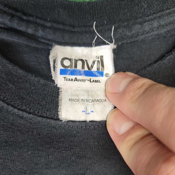 RARE Vintage Attack On Titan Black T-Shirt Y2K Blue Anvil Tag Size Large - Picture 6 of 7